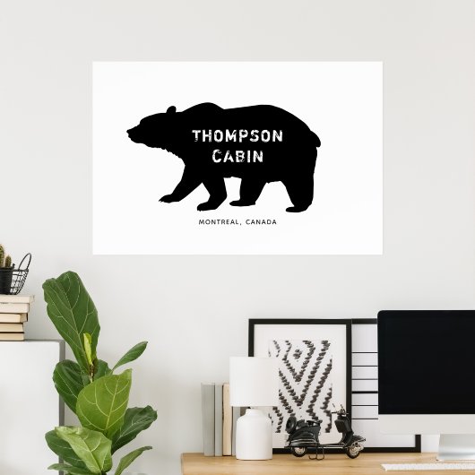 Rustikale Bärenkabine Poster (Heimbüro)