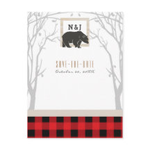 Rustikale Bärenrot-Karierte Wälder Hochzeit retten