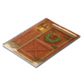 Rustikale Barenttür Weihnachtskarte Notizblock (Linke Seite)