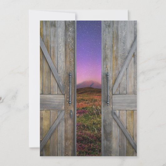 Rustikale Barenttüren Hochzeit Einladung (Rückseite)