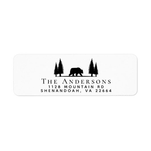 Rustikale Bärenwälder-Rücksendeadresse (Vorne)