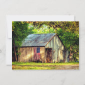 Rustikale Barfahne - Patriotische Amerikanische Fl Einladung (Rückseite)