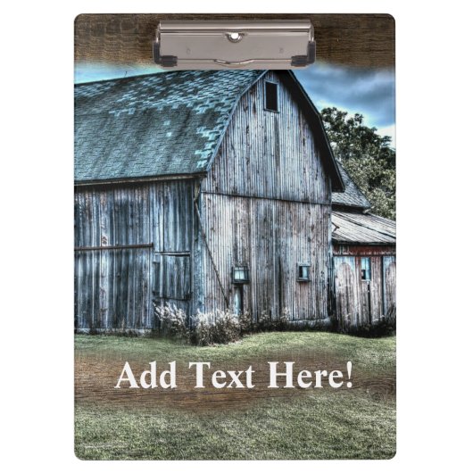 Rustikale Barklammer Klemmbrett (Vorderseite)