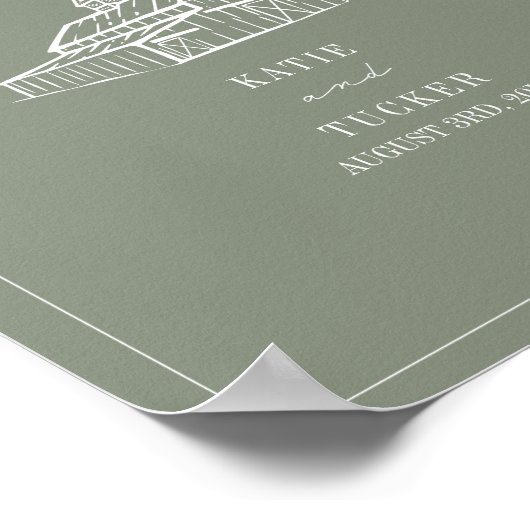 Rustikale Barlandschaft Grüne Hochzeit im Herbst W Poster (Ecke)