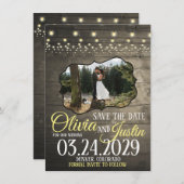 Rustikale Barleuchten Save the Date (Vorne/Hinten)