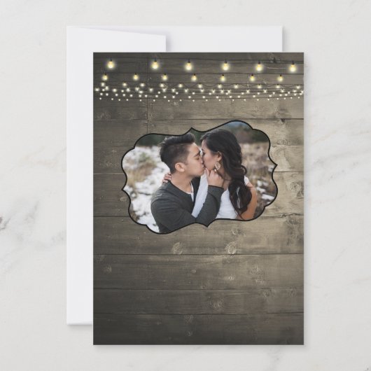 Rustikale Barleuchten Save the Date (Rückseite)