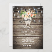 Rustikale Barmflorenjagd Abend Hochzeit Einladung (Vorderseite)