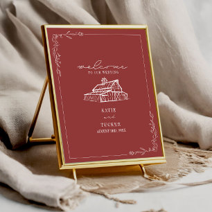 Rustikale Barmherzigkeit Rote Hochzeit im Herbst W Poster