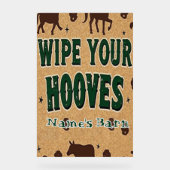 Rustikale Barmherzmatte mit Individuelle Name Acrylschild (Vorderseite)