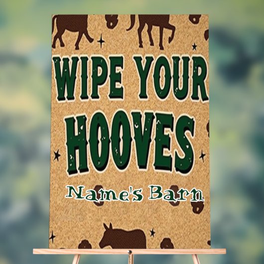 Rustikale Barmherzmatte mit Individuelle Name Acrylschild (Neutral)