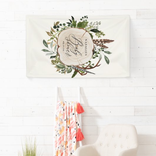 Rustikale Barn botanische Babydusche Banner (Insitu)