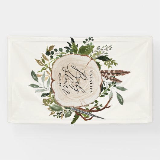 Rustikale Barn botanische Babydusche Banner (Horizontal)