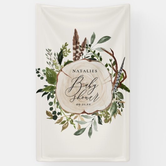 Rustikale Barn botanische Babydusche Banner (Vertikal)