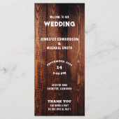 Rustikale Barn-Holz-Typografie ländliche Hochzeit Programm (Vorderseite)