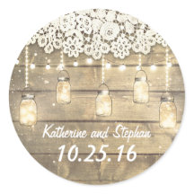 Rustikale Barn Mason Jar Lights and Lace Wedding