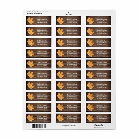 Rustikale Barn Orange Blätter Hochzeit Rücksendead (Vorne)