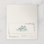 Rustikale Barn Smaragdgrüne Hochzeit im Herbst Platzkarte (Außenseite Aufgefaltet)