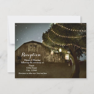 Rustikale Barn & Tree Lights Hochzeitskarte Einladung