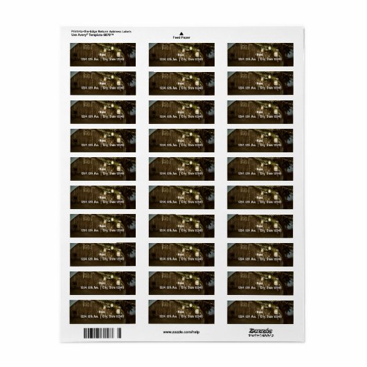 Rustikale Barn & Tree Lights Hochzeitsplatten (Vorne)