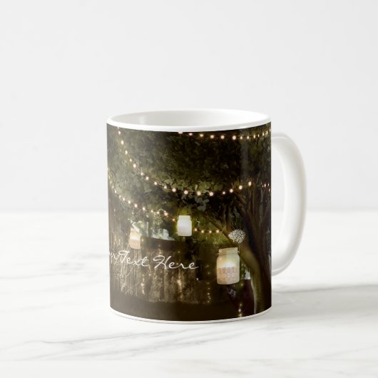Rustikale Barn & Tree String Lights Tasse (VorderseiteRechts)
