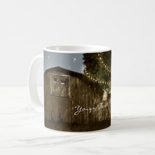 Rustikale Barn & Tree String Lights Tasse (Vorderseite Links)