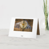Rustikale Barn Wagon Wheel Sonnenblume Karte (Rückseite)