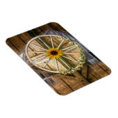 Rustikale Barn Wagon Wheel Sonnenblume Magnet (Rechte Seite)