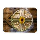 Rustikale Barn Wagon Wheel Sonnenblume Magnet (Horizontal)