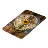 Rustikale Barn Wagon Wheel Sonnenblume Magnet (Linke Seite)
