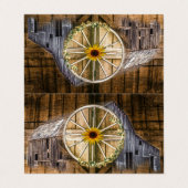 Rustikale Barn Wagon Wheel Sonnenblume Visitenkarten (Außenseite Aufgefaltet)