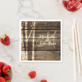 Rustikale Barn Wood Birch Trees Wedding Napkin Serviette (Beispiel)