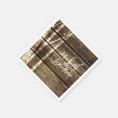 Rustikale Barn Wood Birch Trees Wedding Napkin Serviette (Ecke)