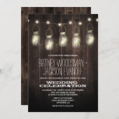 Rustikale Barn Wood Mason Jar Hochzeitseinladungen Einladung (Vorne/Hinten)