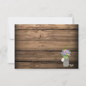 Rustikale Barn Wood Mason Jar Lights RSVPs RSVP Karte (Rückseite)
