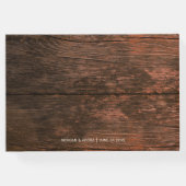 Rustikale Barn Wood Mason Jar String Lights Hochze Gästebuch (Rückseite)