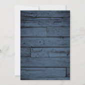 Rustikale Barnavy Blue Holzwand String Lights & La Save The Date (Rückseite)