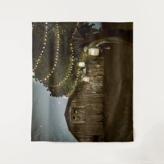 Rustikale Barnenstarry Abend Night Wedding Hinterg Wandteppich (Vorderseite)