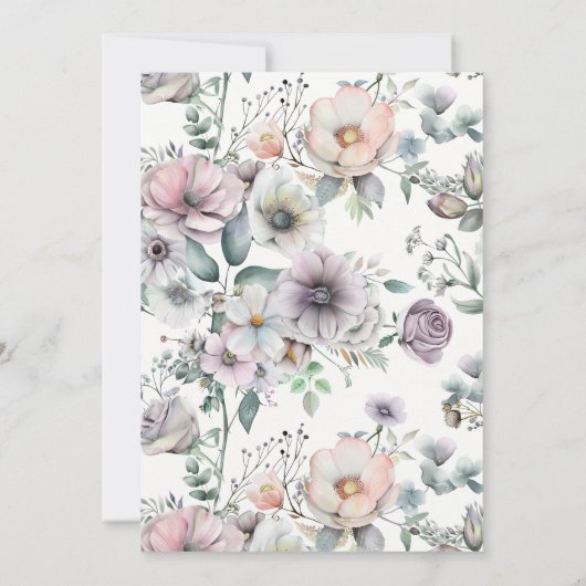 Rustikale Barnholz-Blütenpferd Kinderdusche Einladung (Rückseite)