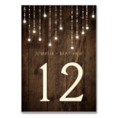 Rustikale Barnholz-Lampen Tafelkarten | Tischnummer (Vorderseite)