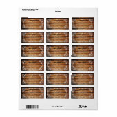 Rustikale Barnholz-Scroll Hochzeitsplatten Adressaufkleber (Vorne)