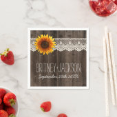 Rustikale Barnholz-Spitz Sonnenblume Hochzeit Napk Serviette (Beispiel)