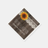 Rustikale Barnholz-Spitz Sonnenblume Hochzeit Napk Serviette (Ecke)