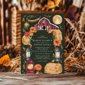 Rustikale Barnklappen und Herbstblumenhochzeit Einladung