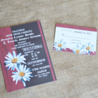 Rustikale Barnwood Daisy Response Card