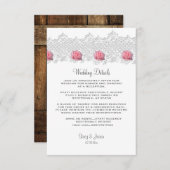 Rustikale Barnwood & Lace Wedding Begleitkarte (Vorne/Hinten)