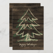 Rustikale Barnwood Pine Tree - Karte (Vorne/Hinten)