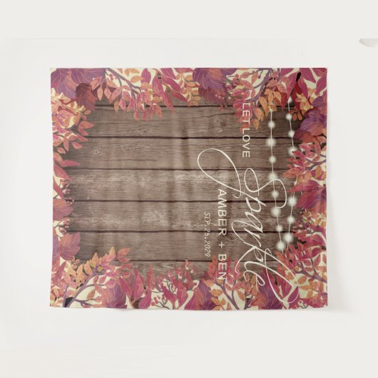 Rustikale Barnwood String Lights Hochzeit im Herbs Wandteppich (Vorderseite (Horizontal))