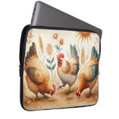Rustikale Barnyard Chickens Boho Laptop Sleeve (Vorne Rechts)