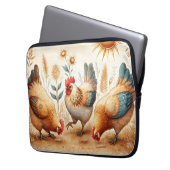 Rustikale Barnyard Chickens Boho Laptop Sleeve (Vorderseite Links)