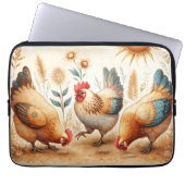Rustikale Barnyard Chickens Boho Laptop Sleeve (Vorderseite)